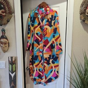 Live 4 Truth Multicolor Abstract Shirt Dress